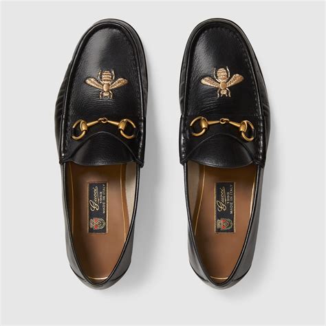 chunky heel loafers gucci|gucci bee loafer.